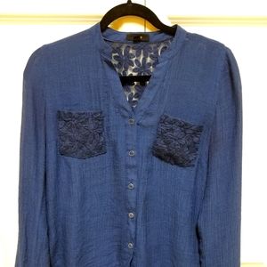 Two long-sleeve button down blouses